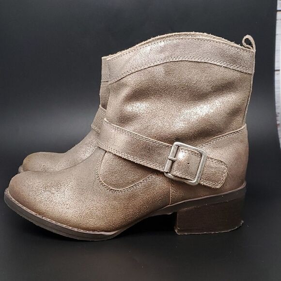 NAUGHTY Monkey | Pascal Fine Metallic Combat Moto Boots Size 6 - Picture 4 of 11